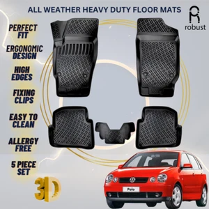 Floor Mats Liners For VW Volkswagen Polo 2002-2006 All Weather Heavy Duty Rugs - Picture 1 of 9