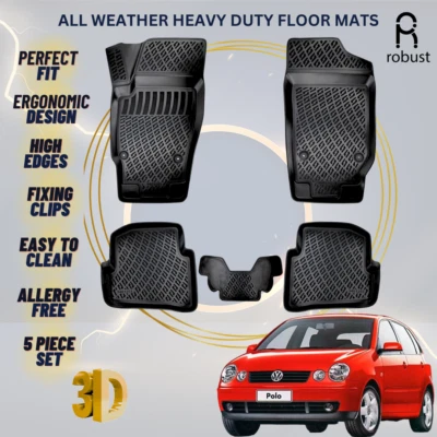 Tapetes forros para VW Volkswagen Polo 2002-2006 alfombras de alta resistencia para todo tipo de clima Foto 1 de 4