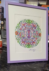 NEW BEAUTIFUL MANDALA ART IN PURPLE FRAME - Picture 1 of 2