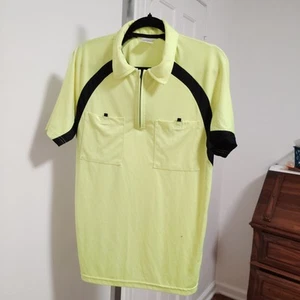 Rare Vikis Referee Men's Shirt Size M Yellow W/Black Accents 2 Pockets, Zipper - Picture 1 of 5