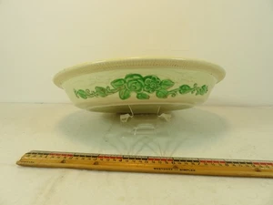 Homer Laughlin Oven Serve Pie Plate Embossed Green Rose 9 inch - Picture 1 of 11