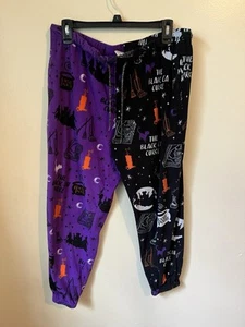 DISNEY Hocus Pocus Witches Pajama Pants Sleepwear Joggers Women Size L 12-14 - Picture 1 of 4