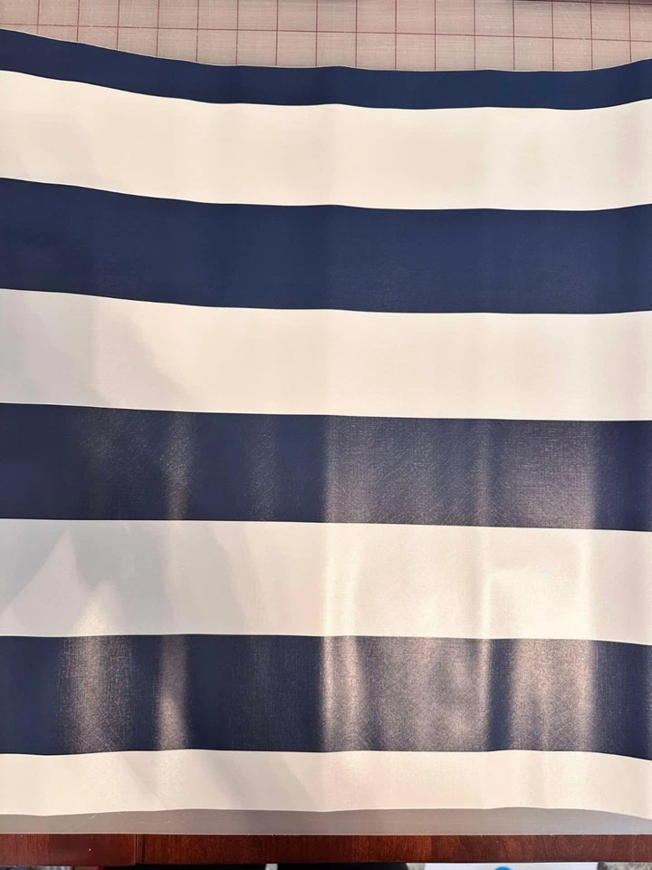 394"x17.7" Striped Peel and Stick Wallpaper Blue and White Self-Adhesive Wallpa - Image 1 of 4