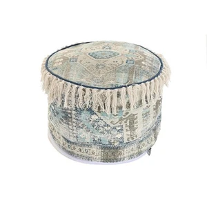Cojín DKD Home Decor De suelo Beige Azul Marrón 40 x 40 x 40 cm Árabe Flecos - Imagen 1 de 2