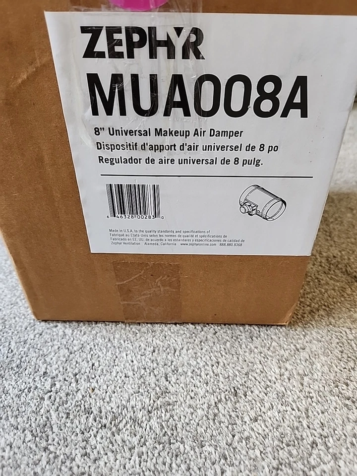 Zephyr MUA008A 8 Round Universal Make up Air Damper With 24vac 60 Hz AC Motor