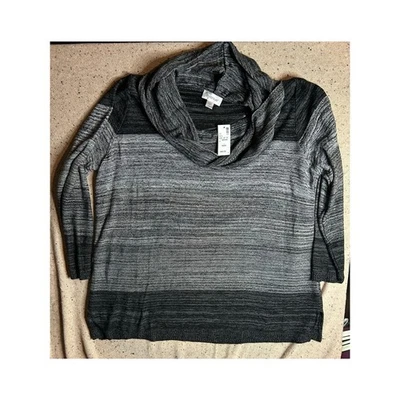 Suéter Avenue Blanco y Negro Ombre Cuello Capucha 18 Nuevo Con Etiquetas Foto 1 de 4