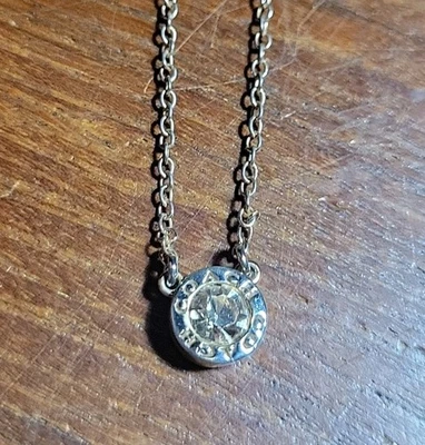 COACH 玫瑰金签名 COACH 水晶吊坠项链 18 — 第 1/4 张图片