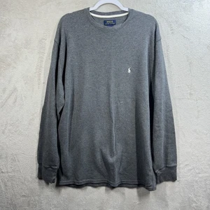 Polo Ralph Lauren Men's Waffle Knit Thermal Crew-Neck Shirt SZ 2XL XXL Gray - Picture 1 of 6