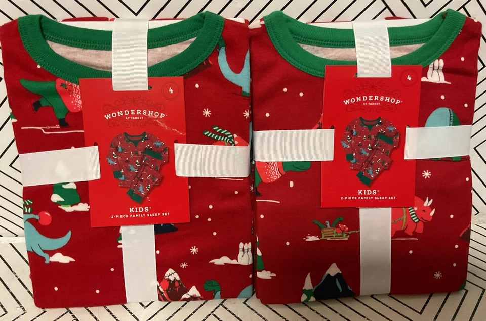  Wondershop at Target Family Pajamas Dinosaurs Kids Size 4SET OF 2 PAJAMAS