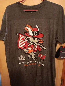 Fanatics Super Bowl LIV TOM BRADY GOAT T-Shirt Size L BRAND NEW - Picture 1 of 5