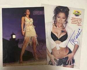Tygress WWE WCW Nitro Girls REAL hand SIGNED pair of mag pinup photos A COA - Picture 1 of 2