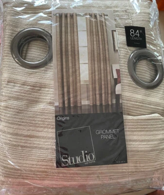 Studio jcp домашние люверсы панели 84 «длина текстурированная полоса белый лебедь 2 упаковки - Изображение 1 из 3