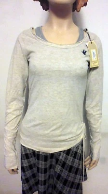 SC&CO California top, Size -10,  beige  + grey cotton 70%, elastin 30% - Image 1 of 4