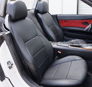 FUNDAS DE ASIENTO DELANTERAS NEGRAS PARA BMW Z4 2003-2008 IGGEE A MEDIDA - Imagen 1 de 6