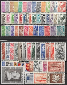 FRANCE ANNEE COMPLETE 1944 N° 599/668 NEUVE ** GOMME SANS CHARNIERE -COTE 118 € - Picture 1 of 1