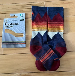 SmartWool Kids Ski Light Cushion OTC Socks Youth Size Small Alpine Blue - Picture 1 of 4