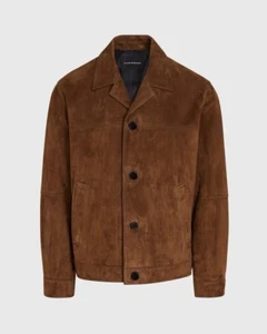 New Club Monaco Capsule Suede Bomber Manteau Jacket Size Medium Brown $768 NWT - Picture 1 of 5