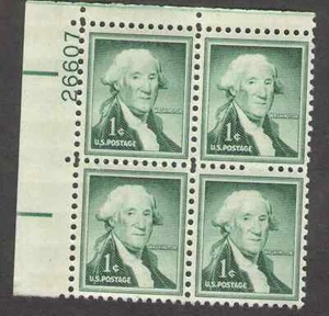 US. 1031. 1c. George Washington, Liberty. PB4 #26607 UL. MNH. 1956 - Picture 1 of 2