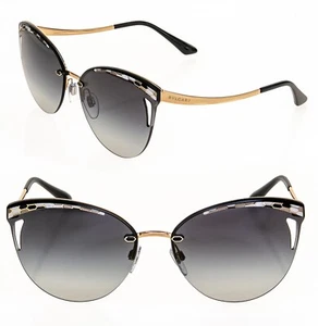 BVLGARI Serpenti BV6110 Rose Gold Black Snake Scales Metal Sunglasses 6110 - Picture 1 of 7