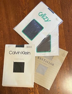 Pantimedias de Colección Calvin Klein Box Fishnet Estilo 823 Talla 2 NUEVAS + 3 Pares Adicionales Foto 1 de 4