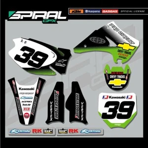 Custom MX Graphics Kit Kawasaki KX 125 250 Pro Circuit Kit 2007 2008 ALL YEARS - Picture 1 of 5