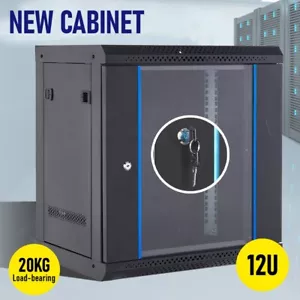 12U Cabinet Server Network Data Rack Wall Mount LAN Rack 400mmDeep Overall 0.6mm - Picture 1 of 9