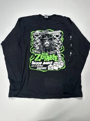 Camisa De Colección Rob Zombie Blood Mania Calavera Negra Manga Larga Adulto XL Foto 1 de 4