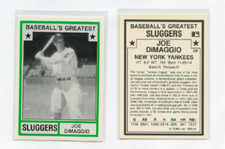 1982 TCMA BASEBALLS GREATEST SLUGGERS   JOE DiMAGGIO , NEW YORK YANKEES