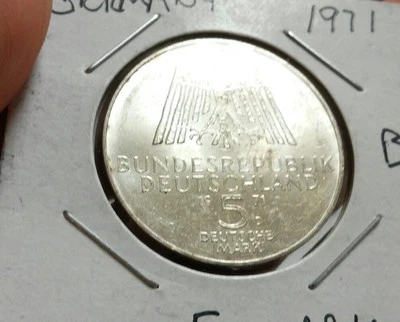 Germany - Federal Republic 5 Mark, 1971 B - Image 1 of 4