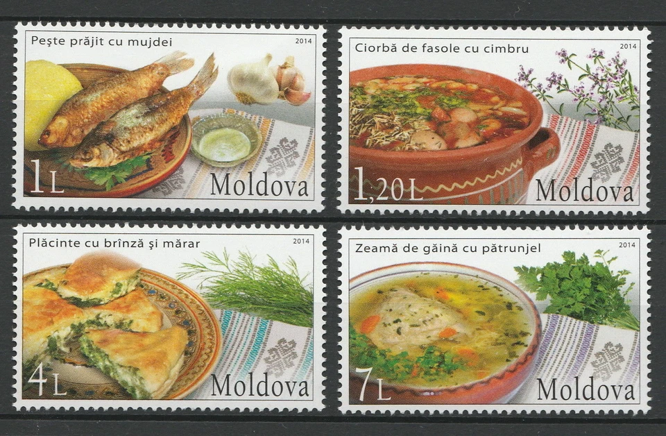 Moldova 2014 Traditional Food and Culinary Herbs 4 MNH stamps - image 1 of 1