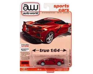 Auto World 1:64 2020 Chevrolet Corvette Red w/Black Stripes Model AWSP084A-4H - Picture 1 of 1