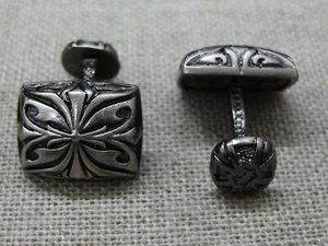 Gun Metal Gray Gothic Cross Maltese shirt Cufflinks - Foto 1 di 4