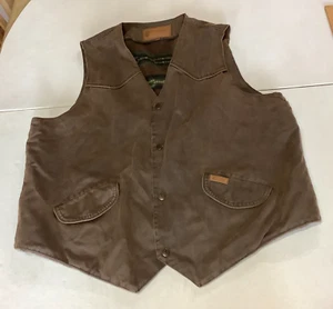 Men's Outback Trading Co Western Vest Fleece Lined Size 3XL Brown #2575 Montana - Picture 1 of 12