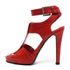 Auth GIVENCHY - czerwone skórzane sandały damskie
