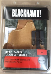 BLACKHAWK 1911 A1 GVNT Model BRN BHP IWB RH Suede Holster Tuckable NEW 421608BNR - Picture 1 of 9