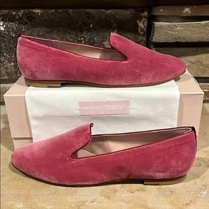 Margaux x Girl Meets Glam Collection Velvet Pink Loafers - Picture 1 of 14