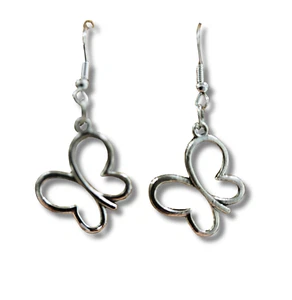 Silver Butterfly Earrings - Picture 1 of 2