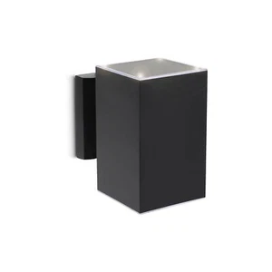 Outdoor Solar Wall Lights Square Wall Sconce Aluminum Metal Black Modern Minimal - Picture 1 of 9