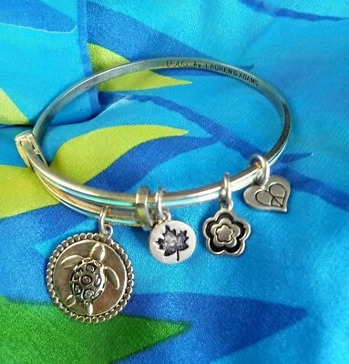 Lauren G Adams LOLO Turtle Charm Bracelet Turquoise Enamel Brass Adjustable  - Image 1 of 4