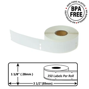 Etichette per indirizzi bianche 1-1/8"x3-1/2" compatibili per Dymo LabelWriter 30252 450 Duo - Foto 1 di 9