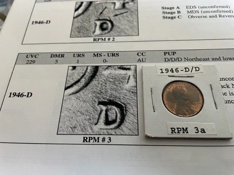 1946-D/D/D NE and Low. Ser Lincoln Wheat cent UNC BN RPM 3 Really Nice coin RARE Cover