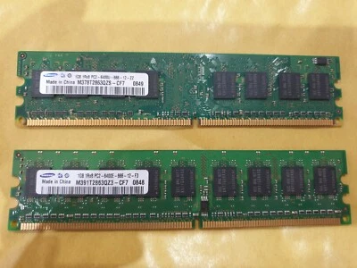 2GB SAMSUNG (2x 1gb) DDR2 PC2-1Rx8 6400-666 MEMORY RAM DIMM DESKTOP 240 PIN pc - Image 1 of 3