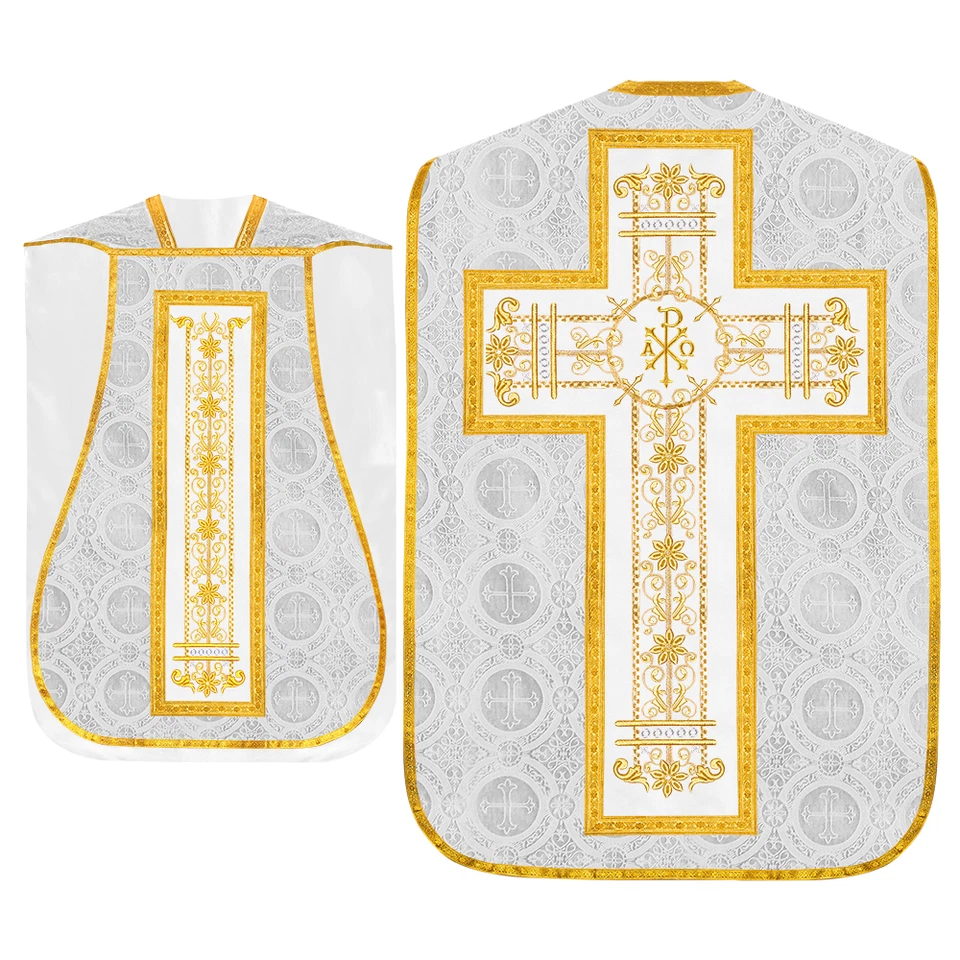 Casulla romana bordada adornada con adornos y motivo espiritual PAX Foto 1 de 1