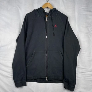 Nike Air Jordan Jacket Mens Large Black Full Zip Logo Jumpman Hoodie Sweatshirt - Picture 1 of 10