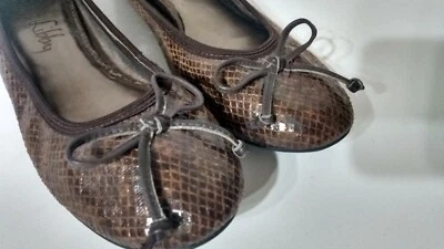 Sam And Libby "ST JOHNAH" Brown Croc Bow Ballet Flats Shoes Size 7.5 M - Image 1 of 4