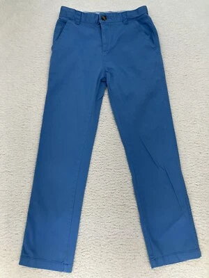 Calça masculina juvenil Tommy Hilfiger tamanho 14 azul perna reta uniforme ajustável - Imagem 1 de 4