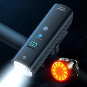 Bicycle Light Rechargeable Front Back Headlight Flashlight Cycling Light Group - Picture 1 of 18