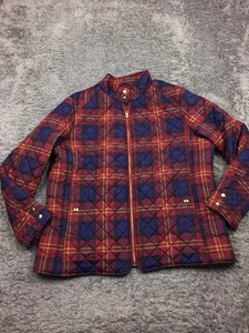 Giacca isolata Faded Glory donna taglia 2X rosso viola blu a quadri full zip - Foto 1 di 11