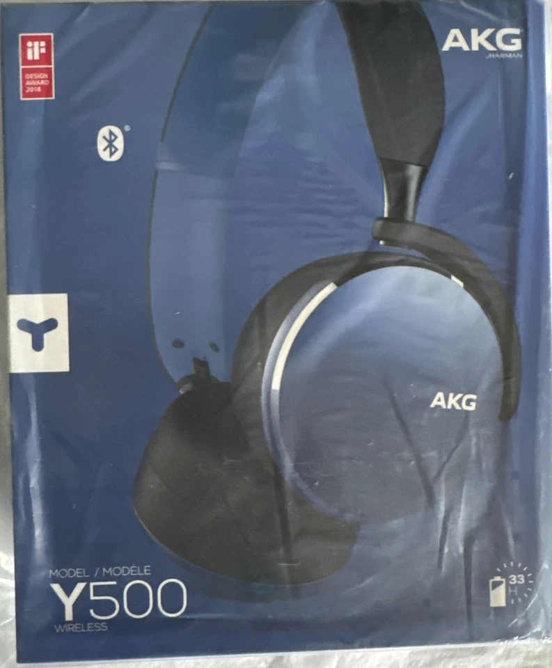 SAMSUNG AKG Y500 Auriculares Inalámbricos Bluetooth Plegables On-Ear - Azul (Versión EE. UU. Foto 1 de 4