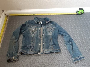 Limited Too Girls Youth XS / 8 Years Denim Blue Jean Jacket Snap Buttons #S40 - Picture 1 of 4